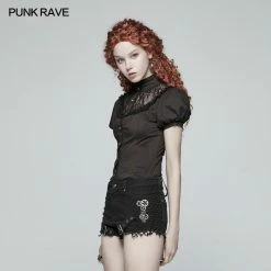 Punk Rave Store Steampunk Puff Sleeve Shirt Short-sleeved Blouse
