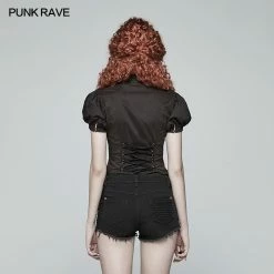 Punk Rave Store Steampunk Puff Sleeve Shirt Short-sleeved Blouse