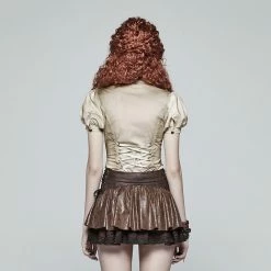 Punk Rave Store Steampunk Puff Sleeve Shirt Short-sleeved Blouse