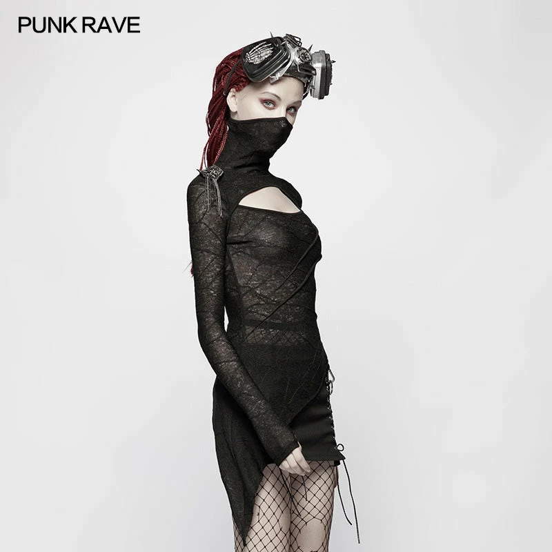 Punk Rave Store Womens Slim Punk Translucent T-Shirt 4 Punk Rave Store Womens Slim Punk Translucent T-Shirt