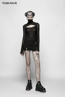 Punk Rave Store Womens Slim Punk Translucent T-Shirt 11 Punk Rave Store Womens Slim Punk Translucent T-Shirt