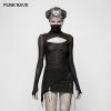 Punk Rave Store Womens Slim Punk Translucent T-Shirt