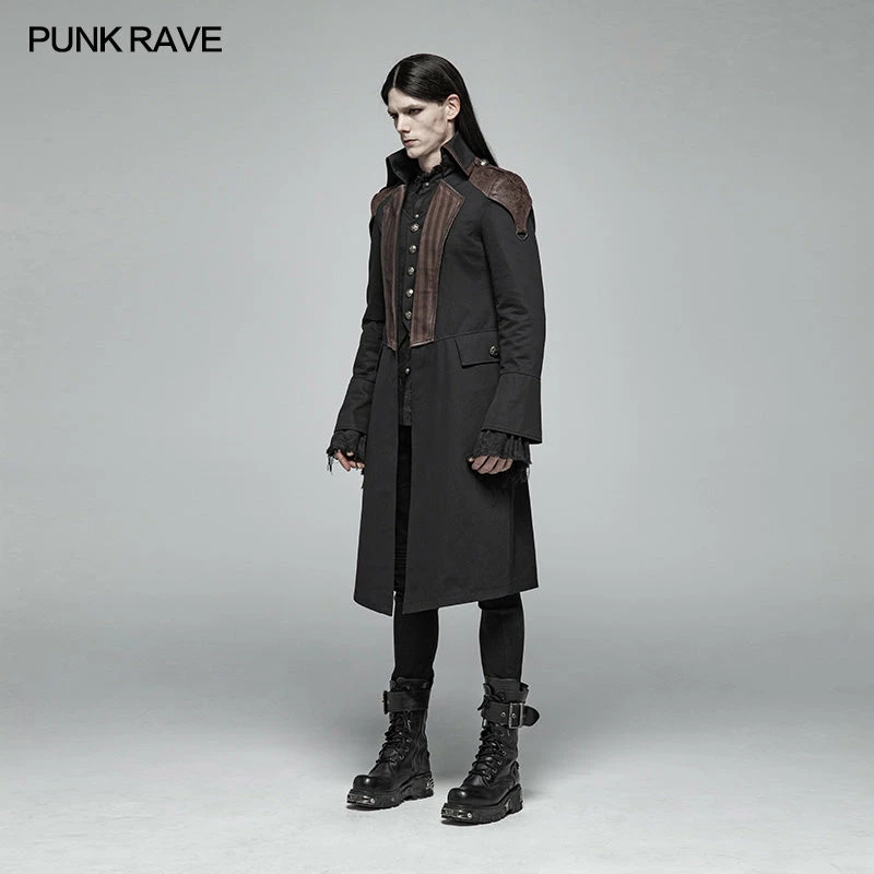 Punk Rave Store Steampunk Mens Mid-length Coat 4 Punk Rave Store Steampunk Mens Mid-length Coat