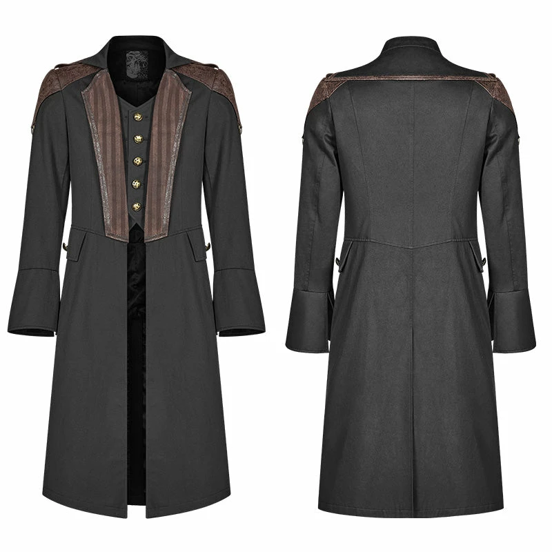 Punk Rave Store Steampunk Mens Mid-length Coat 7 Punk Rave Store Steampunk Mens Mid-length Coat