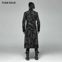 Punk Rave Store Punk Mens Dragon Totem Detachable Coat