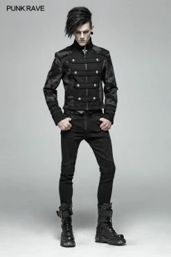 Punk Rave Store Punk Mens Dragon Totem Detachable Coat