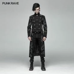 Punk Rave Store Punk Mens Dragon Totem Detachable Coat
