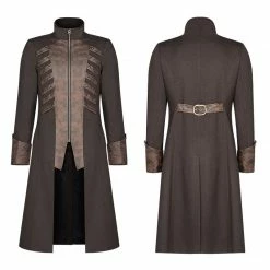Punk Rave Store Steampunk Stand-up Collar Mid-length Coat