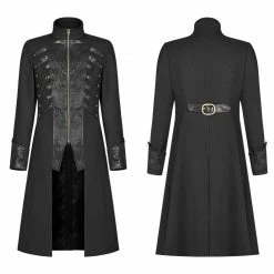 Punk Rave Store Steampunk Stand-up Collar Mid-length Coat