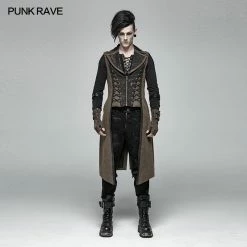 Punk Rave Store Steampunk The Rope Long Zipper Vest