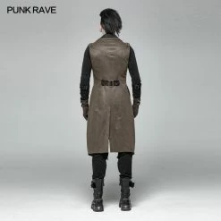 Punk Rave Store Steampunk The Rope Long Zipper Vest