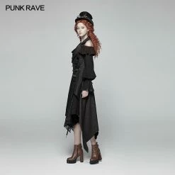 Punk Rave Store Gothic Womens V-neck Backless Detachable Long Vest Gothic Steampunk