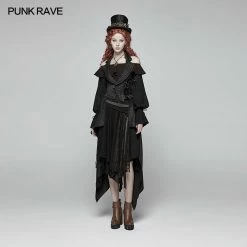 Punk Rave Store Gothic Womens V-neck Backless Detachable Long Vest Gothic Steampunk