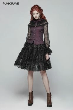 Punk Rave Store Gothic Steampunk Steampunk Translucent Lace Sleeve Vintage Shirt