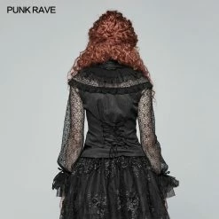 Punk Rave Store Gothic Steampunk Steampunk Translucent Lace Sleeve Vintage Shirt
