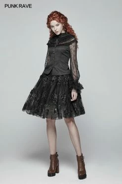 Punk Rave Store Gothic Steampunk Steampunk Translucent Lace Sleeve Vintage Shirt