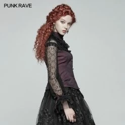 Punk Rave Store Gothic Steampunk Steampunk Translucent Lace Sleeve Vintage Shirt