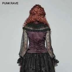 Punk Rave Store Gothic Steampunk Steampunk Translucent Lace Sleeve Vintage Shirt