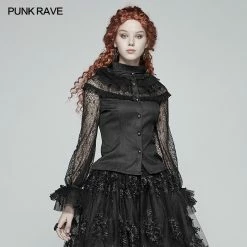 Punk Rave Store Gothic Steampunk Steampunk Translucent Lace Sleeve Vintage Shirt