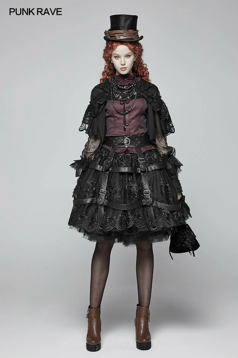 Punk Rave Store Steampunk Bronze Pattern Buckle Lace Glove 7 Punk Rave Store Steampunk Bronze Pattern Buckle Lace Glove