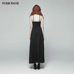 Punk Rave Store Gothic Womens Cross Halter Neck Daily Wear Dress