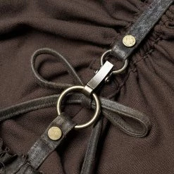 Punk Rave Store Steampunk Pleated Two-Layer Ruffled Hem High-Low Dress