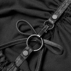 Punk Rave Store Steampunk Pleated Two-Layer Ruffled Hem High-Low Dress