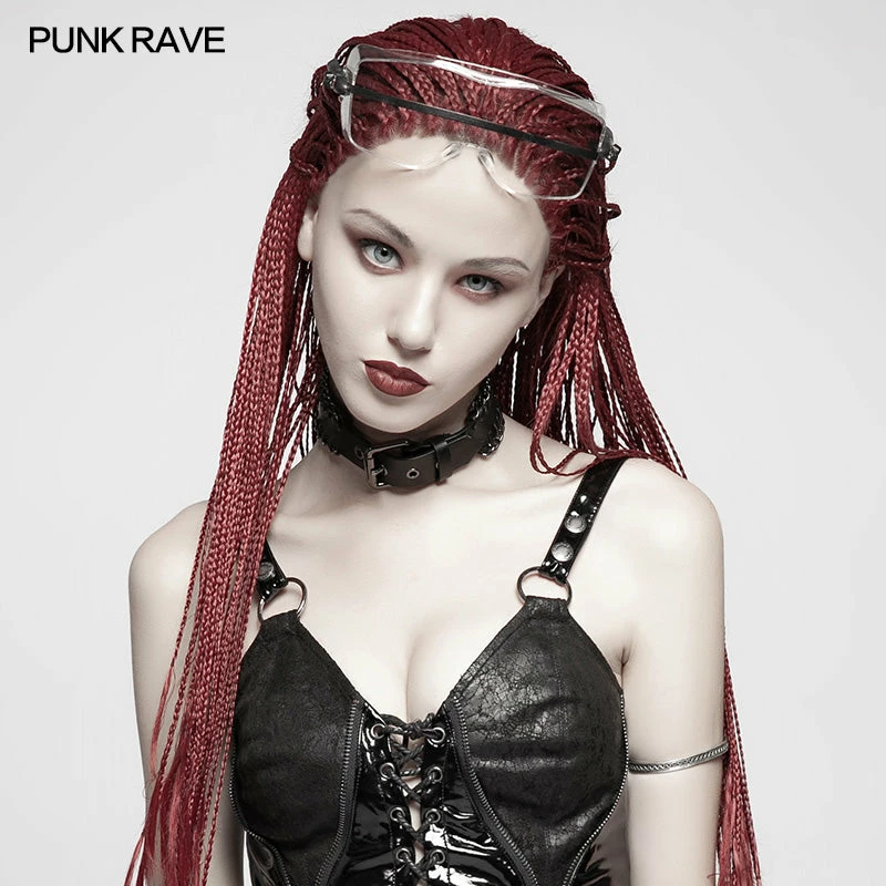 Punk Rave Store Collars & Chokers Punk PU -studded Chain Choker 4 Punk Rave Store Collars & Chokers Punk PU -studded Chain Choker