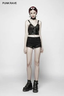 Punk Rave Store Collars & Chokers Punk PU -studded Chain Choker 11 Punk Rave Store Collars & Chokers Punk PU -studded Chain Choker