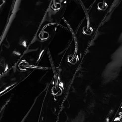 Punk Rave Store Punk Pressure Adhesive Faux Leather Woven Trousers