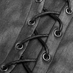 Punk Rave Store Punk Pressure Adhesive Faux Leather Woven Trousers