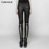 Punk Rave Store Punk Pressure Adhesive Faux Leather Woven Trousers