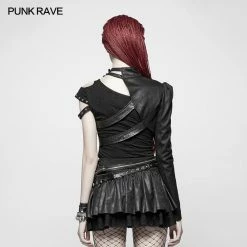 Punk Rave Store Punk Asymmetric One-arm Short Coat
