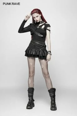 Punk Rave Store Punk Asymmetric One-arm Short Coat