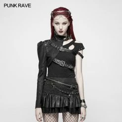 Punk Rave Store Punk Asymmetric One-arm Short Coat
