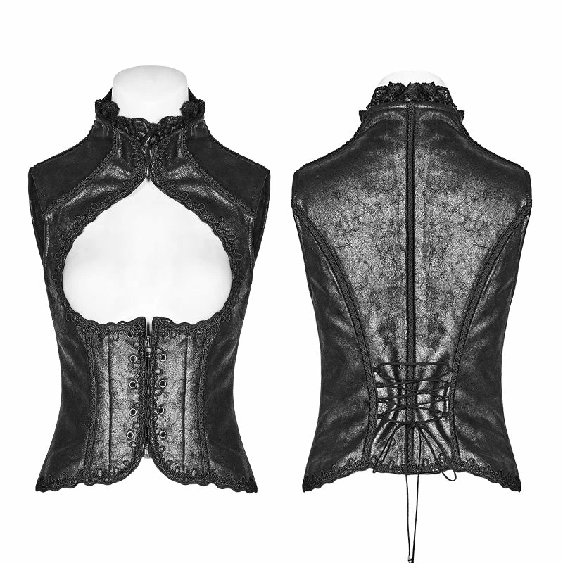 Punk Rave Store Steampunk Vintage Floral Lace-up Vest 6 Punk Rave Store Steampunk Vintage Floral Lace-up Vest