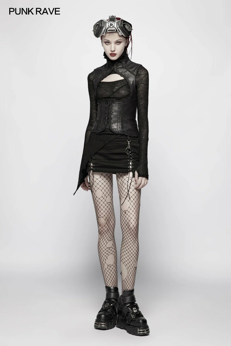 Punk Rave Store Steampunk Vintage Floral Lace-up Vest 8 Punk Rave Store Steampunk Vintage Floral Lace-up Vest