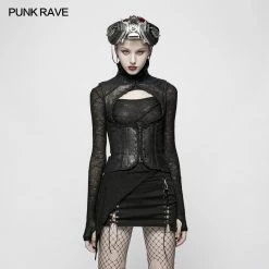 Punk Rave Store Steampunk Vintage Floral Lace-up Vest