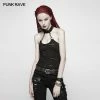 Punk Rave Store Punk Womens Halter Broken Hole Chain Knit Vest