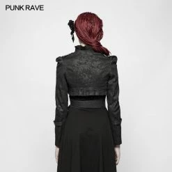 Punk Rave Store Gothic Steampunk Military Uniform Handsome Cross Short Coat