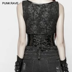Punk Rave Store PUNK Tight-fitting Bright Patent PU Lace-up Girdle 10 Punk Rave Store PUNK Tight-fitting Bright Patent PU Lace-up Girdle