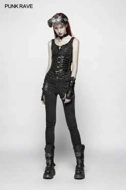 Punk Rave Store PUNK Tight-fitting Bright Patent PU Lace-up Girdle 13 Punk Rave Store PUNK Tight-fitting Bright Patent PU Lace-up Girdle