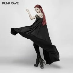 Punk Rave Store Women Punk Cross Long Cape With Chain