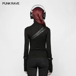 Punk Rave Store Punk Women Turtleneck Metal Long Sleeve T-shirt