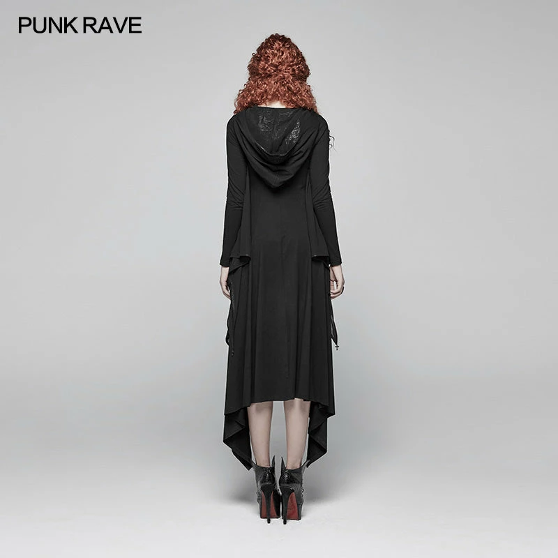Punk Rave Store Gothic Bat Wing Hooded Long Sleeves Asymmetrical Dress Gothic Vampire 5 Punk Rave Store Gothic Bat Wing Hooded Long Sleeves Asymmetrical Dress Gothic Vampire