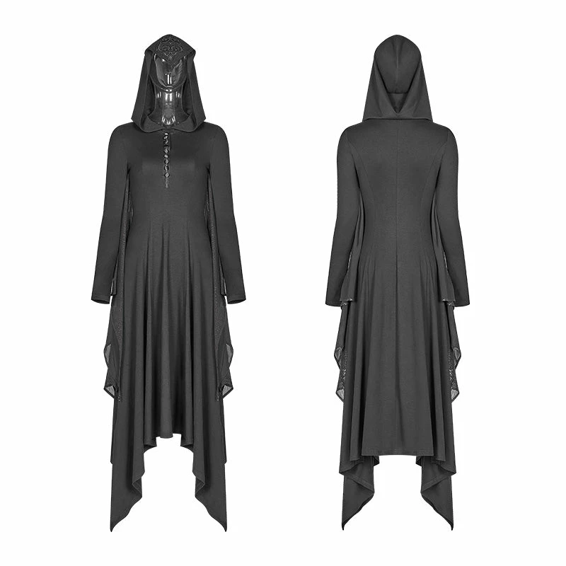 Punk Rave Store Gothic Bat Wing Hooded Long Sleeves Asymmetrical Dress Gothic Vampire 6 Punk Rave Store Gothic Bat Wing Hooded Long Sleeves Asymmetrical Dress Gothic Vampire