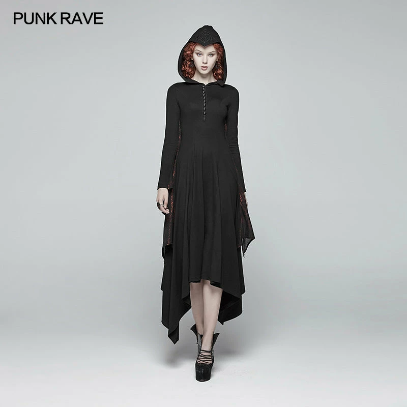 Punk Rave Store Gothic Bat Wing Hooded Long Sleeves Asymmetrical Dress Gothic Vampire 9 Punk Rave Store Gothic Bat Wing Hooded Long Sleeves Asymmetrical Dress Gothic Vampire