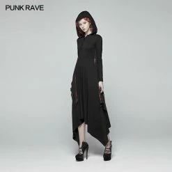 Punk Rave Store Gothic Bat Wing Hooded Long Sleeves Asymmetrical Dress Gothic Vampire 19 Punk Rave Store Gothic Bat Wing Hooded Long Sleeves Asymmetrical Dress Gothic Vampire
