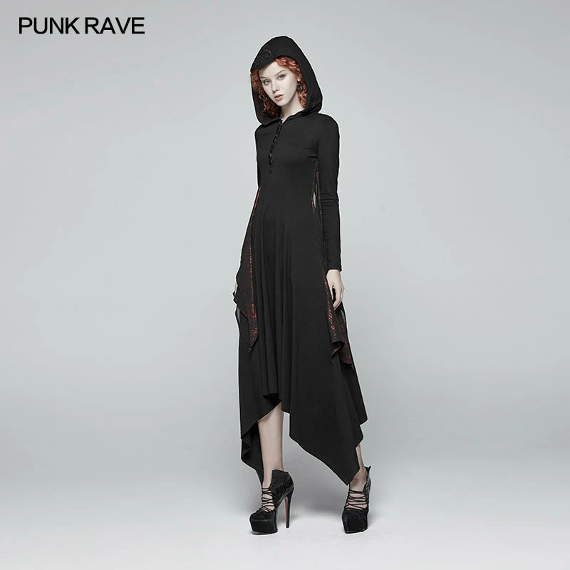 Punk Rave Store Gothic Bat Wing Hooded Long Sleeves Asymmetrical Dress Gothic Vampire 10 Punk Rave Store Gothic Bat Wing Hooded Long Sleeves Asymmetrical Dress Gothic Vampire