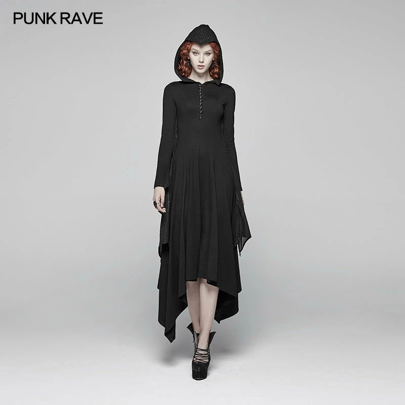 Punk Rave Store Gothic Bat Wing Hooded Long Sleeves Asymmetrical Dress Gothic Vampire 3 Punk Rave Store Gothic Bat Wing Hooded Long Sleeves Asymmetrical Dress Gothic Vampire